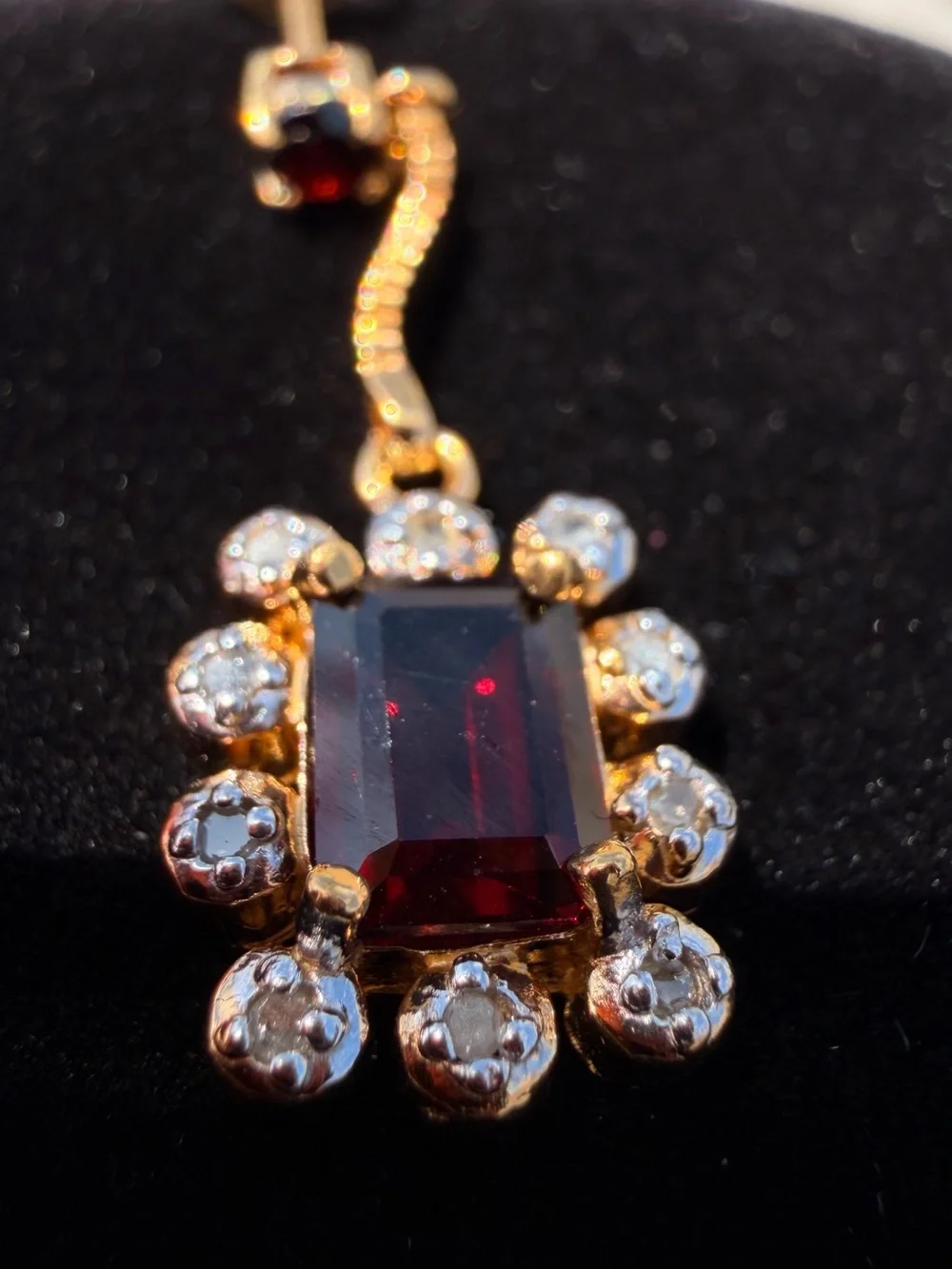 18K Gold Over Sterling Silver AAA Garnet & Diamond Drop Earrings | 4.36 CTW